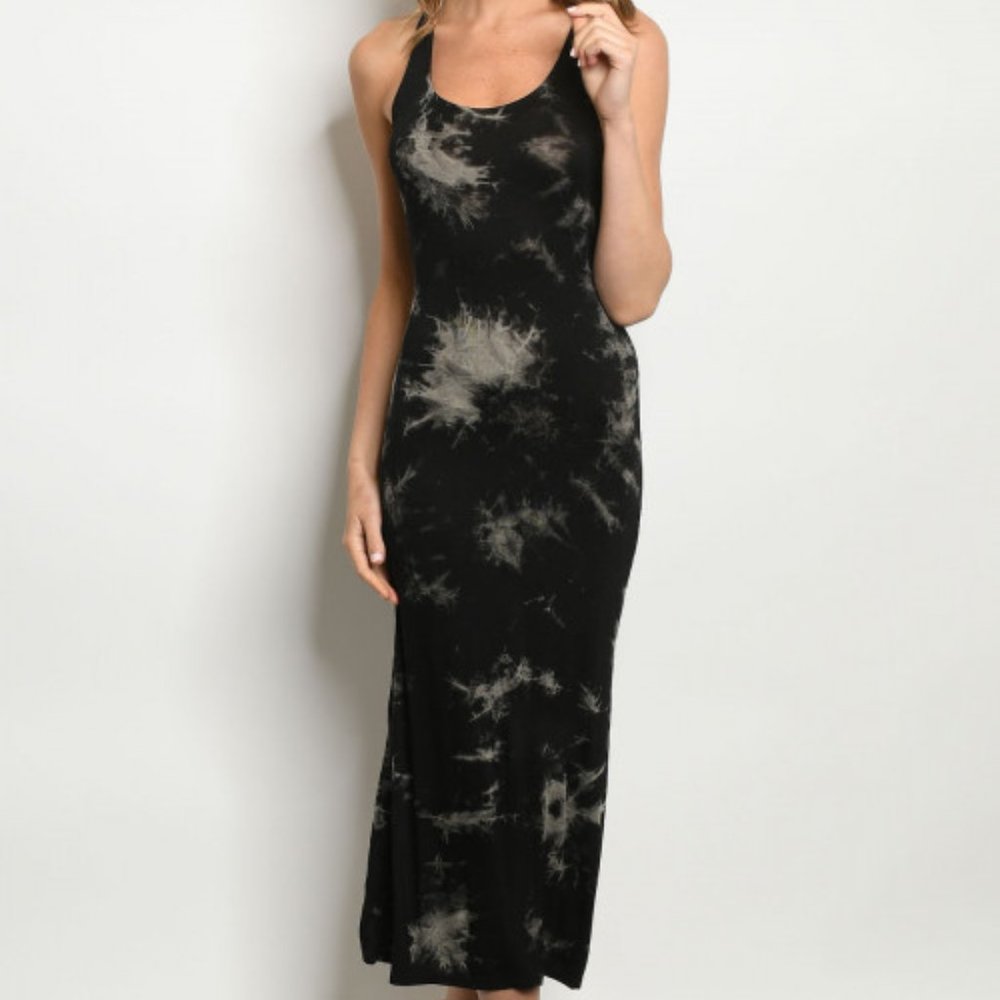 Tie Dye Dress - Black/White